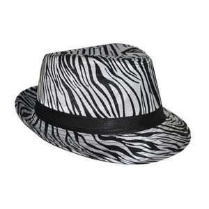 Trilby hoedje met zebra print