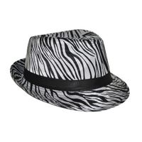 Trilby hoedje met zebra print - thumbnail