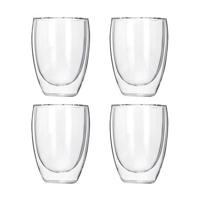 Krumble Koffie glas dubbelwandig 300ml - set van 4