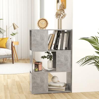 Boekenkast/kamerscherm 60x24x94 cm bewerkt hout betongrijs