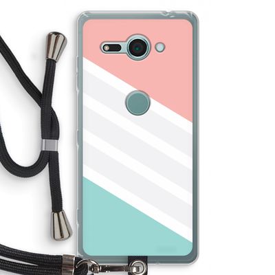 Strepen pastel: Sony Xperia XZ2 Compact Transparant Hoesje met koord