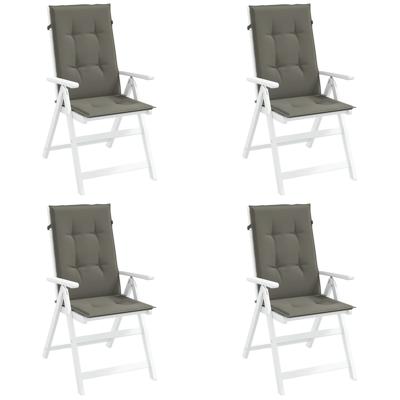VidaXL Stoelkussens 4 st hoge rug 120x50x4 cm stof donkergrijs