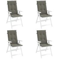 VidaXL Stoelkussens 4 st hoge rug 120x50x4 cm stof donkergrijs
