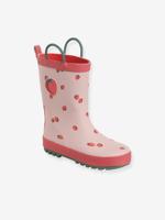 Regenlaarzen voor meisjes roze, bedrukt