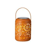 Solar lantaarn ijzer oranje 17 cm Solar lantaarn ijzer oranje 17 cm
