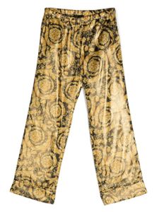 Versace Kids pantalon à imprimé baroque - Noir