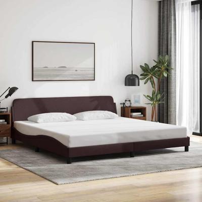 Bedframe "Dover" stof donkerbruin 200x200 cm