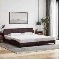Bedframe "Dover" stof donkerbruin 200x200 cm