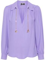 Elisabetta Franchi blouse à logo imprimé - Violet