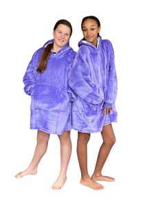 Plaid met mouwen - kind - fleece - paars - Badrock
