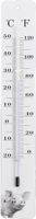 Esschert Design thermometer Varken 4,7 x 28 cm staal/glas wit - thumbnail