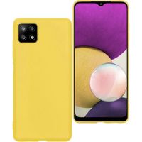 Basey Samsung Galaxy A22 5G Hoesje Siliconen Hoes Case Cover -Geel