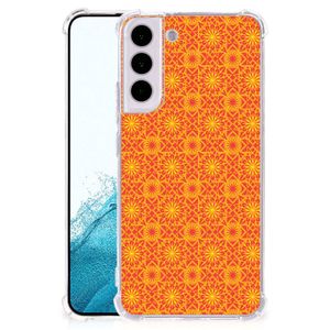 Samsung Galaxy S22 Doorzichtige Silicone Hoesje Batik Oranje