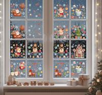 Kerst sticker winterraamdecoraties