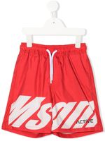 MSGM Kids short de sport à logo imprimé - Rouge