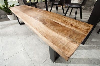 Design bank IRON CRAFT 170cm mangohout ijzer industrieel design - 38666