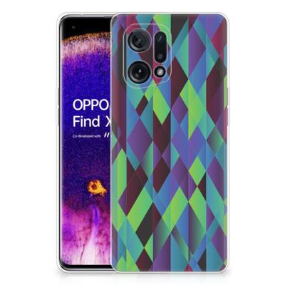 OPPO Find X5 | TPU Hoesje | Abstract Green Blue