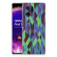 OPPO Find X5 | TPU Hoesje | Abstract Green Blue