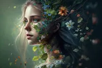 Alexsar Art schilderij Deco panel natuur dame 150x100cm