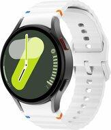 Wave Sportband met aansluitknop - Wit - Samsung Galaxy Watch 4 Classic - 42mm & 46mm Wave Sportband met aansluitknop - Wit - Samsung Galaxy Watch 4 Classic - 42mm & 46mm