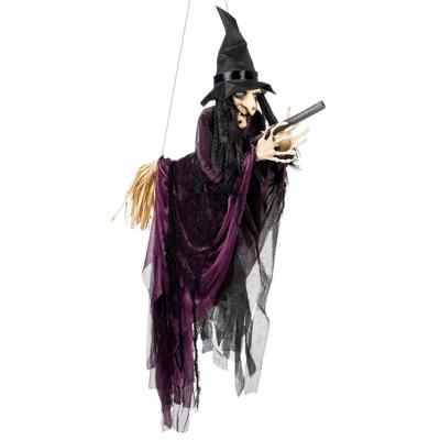 Halloween Hangende Heks Paars 115 cm - Boland