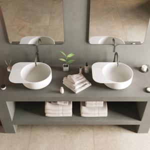 Wastafel Ideavit Solidcap 6.0 Opbouw 50x38x15.5 cm Solid Surface Mat Wit