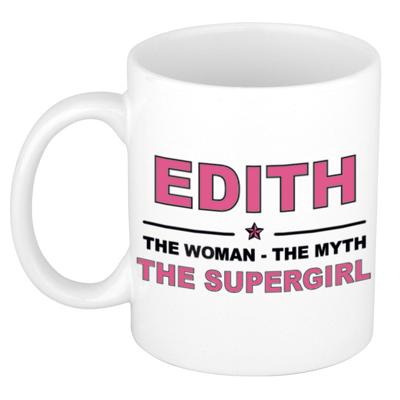 Edith cadeau mok - Woman Myth Supergirl - naam koffiemok - 300 ml - collega - moederdag