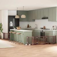 VidaXL Hondenhek inklapbaar 9 panelen 450 cm populierenhout bruin