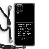 Mijn Motto's: Samsung Galaxy A12 Transparant Hoesje met koord