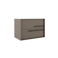 Adema Prime Essential Wastafelonderkast - 79.5x55x45.5cm - 2 lades - Standaard greep - MDF - taupe AQUA_80_Quarzo