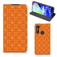 Motorola Moto G8 Power | Hoesje met Magneet | Batik Oranje