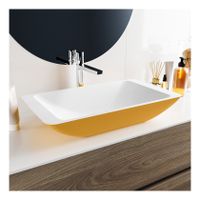 Waskom Mondiaz Topi | 60x10x35 cm | Solid Surface | Vrijstaand | Rechthoekig | Ocher