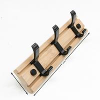 Mode houten gratis ponsen haak Coat Rack hanger haak voor slaapkamer woonkamer of garderobe grootte: 3 haken