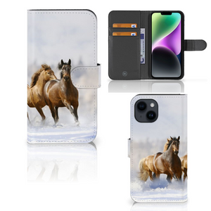 iPhone 15 Telefoonhoesje met Pasjes Paarden