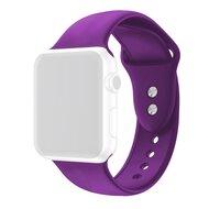 Siliconen sportbandje - Paars - Dubbele druksluiting - Geschikt voor Apple Watch 38mm / 40mm / 41mm / 42mm Siliconen sportbandje - Paars - Dubbele druksluiting - Geschikt voor Apple Watch 38mm / 40mm / 41mm / 42mm
