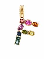 Dolce & Gabbana pendentif Rainbow Alaphabet F en or 18ct orné de pierres variées - thumbnail