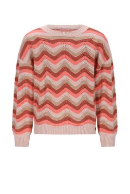 NoNo winter sweater meisjes - roze - Kessy - waivy patroon