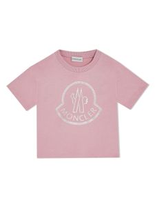 Moncler Enfant t-shirt en coton à logo imprimé - Rose