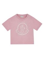 Moncler Enfant t-shirt en coton à logo imprimé - Rose