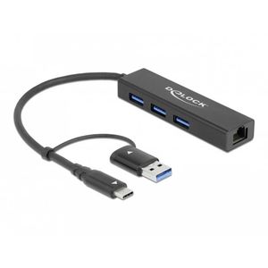 DeLOCK 64149 laptop dock & poortreplicator USB 3.2 Gen 1 (3.1 Gen 1) Type-A + Type-C Zwart