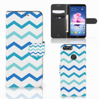 Huawei P Smart Telefoon Hoesje Zigzag Blauw - thumbnail