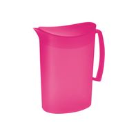 Juypal Schenkkan/waterkan - fuchsia roze - 2 liter - kunststof - L20 x H23 cm - met deksel - Schenkkannen - thumbnail