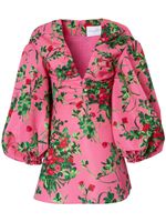 Carolina Herrera robe fleurie à col v - Rose