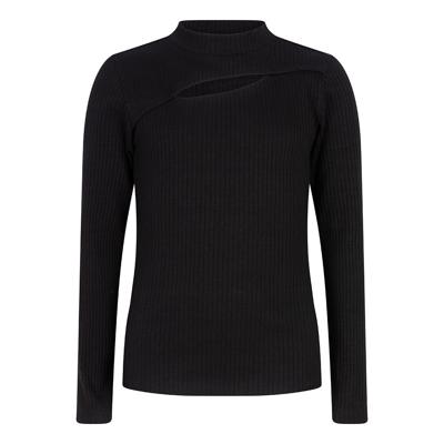 Long Sleeve Chest Opening Black