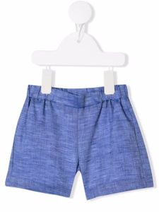 La Stupenderia short en lin et coton mélangés - Bleu