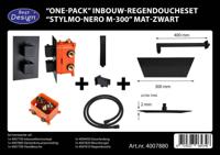 One-Pack Inbouw-Regendoucheset Stylmo-Nero M-300 Mat-Zwart