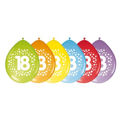 32x stuks verjaardag leeftijd ballonnen 18 jaar thema 29 cm