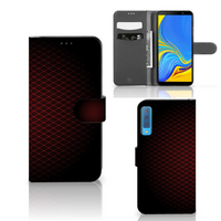 Samsung Galaxy A7 (2018) Telefoon Hoesje Geruit Rood - thumbnail