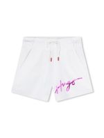 HUGO KIDS short à logo imprimé - Blanc