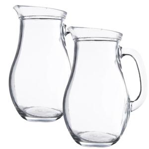 Secret de Gourmet Karaf - 2x stuks - water of wijn - glas - 1 liter - bol model - Waterkan - Sapkan